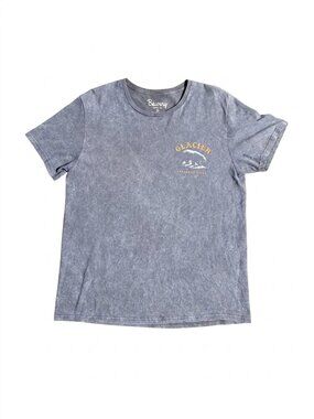 Bowery Supply Co Men's Graphic T-Shirt Glacier National Park Gray Acid-Wash
